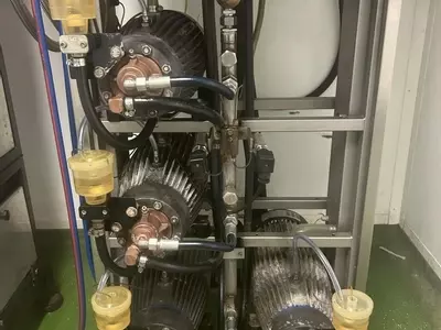 Delta Booster multi-pump pressure washer system after a full service in Brownhills, restored to optimal performance with all pumps checked, serviced, and running efficiently for continuous industrial use.